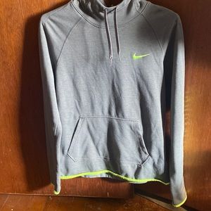 Nike unisex Small Gray with Neon Yellow/green writing Small Dri-fit